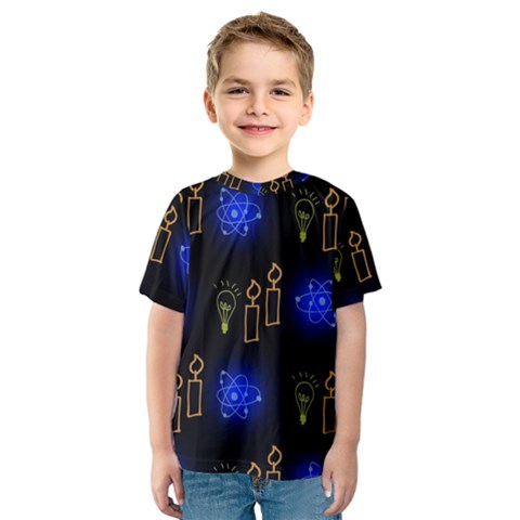 Background Doodles Candles Graphic Kids  Sport Mesh T-shirt by Bedest