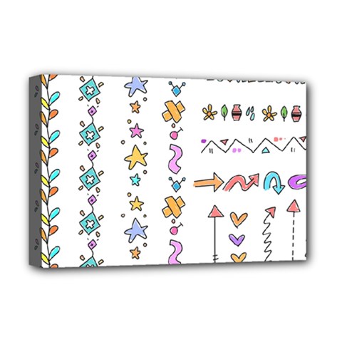 Doodles Border Letter Ornament Deluxe Canvas 18  X 12  (stretched) by Bedest