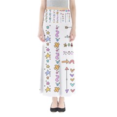 Doodles Border Letter Ornament Full Length Maxi Skirt by Bedest