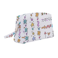 Doodles Border Letter Ornament Wristlet Pouch Bag (medium) by Bedest