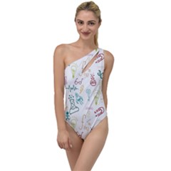 Background Decorative To One Side Swimsuit