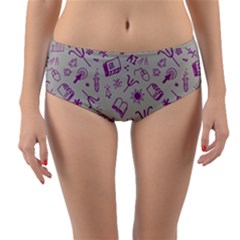 Abstract Design Background Pattern Reversible Mid-waist Bikini Bottoms
