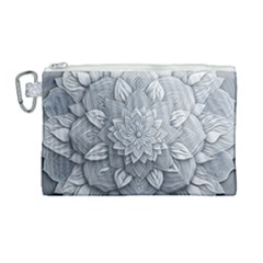 Flower Ornament Graphic Ornate Canvas Cosmetic Bag (large) by Bedest