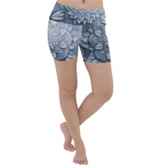 Flower Ornament Graphic Ornate Lightweight Velour Yoga Shorts