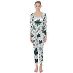 Leaves Nature Bloom Long Sleeve Catsuit by Bedest