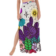 Rainbow Fun Cute Minimal Doodles Maxi Chiffon Tie-up Sarong by Bedest