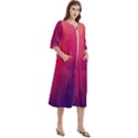 Color Triangle Geometric Textured Women s Cotton 3/4 Sleeve Night Gown View3