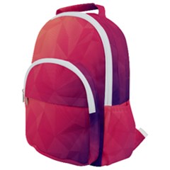 Color Triangle Geometric Textured Rounded Multi Pocket Backpack by Grandong