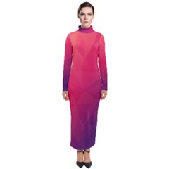 Color Triangle Geometric Textured Turtleneck Maxi Dress by Grandong