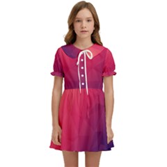 Color Triangle Geometric Textured Kids  Sweet Collar Dress by Grandong