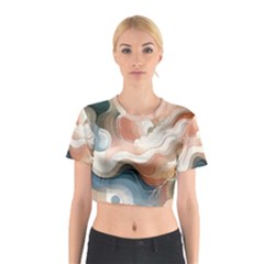 Abstract Pastel Waves Organic Cotton Crop Top by Grandong