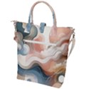 Abstract Pastel Waves Organic Buckle Top Tote Bag View2