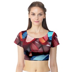 Jewelry Gemstones Short Sleeve Crop Top by Grandong