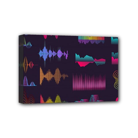 Colorful Sound Wave Set Mini Canvas 6  X 4  (stretched)