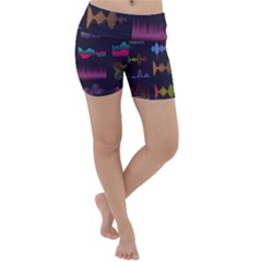 Colorful Sound Wave Set Lightweight Velour Yoga Shorts