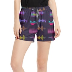 Colorful Sound Wave Set Women s Runner Shorts