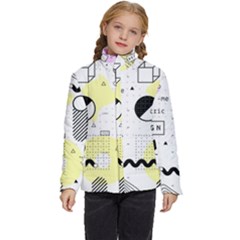 Graphic Design Geometric Background Kids  Puffer Bubble Jacket Coat by Bedest