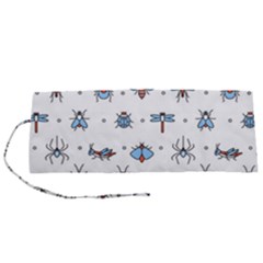 Insects Icons Square Seamless Pattern Roll Up Canvas Pencil Holder (s) by Bedest