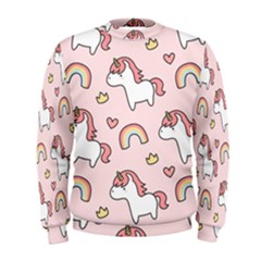 Cute Unicorn Rainbow Seamless Pattern Background Men s Sweatshirt by Bedest