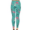 Aqua Flamingo Bird Pattern Leggings  View2