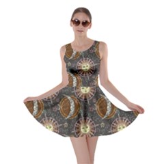 Brown Astrology Skater Dress