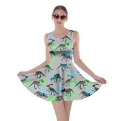 Gray Dino Bone Skater Dress