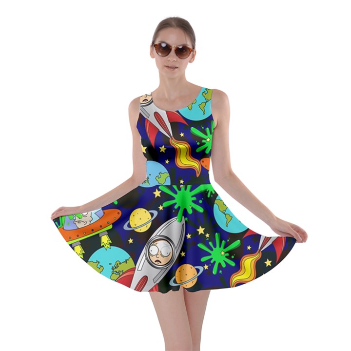 Colorful Space 2 Frizzle Letter 2 Skater Dress