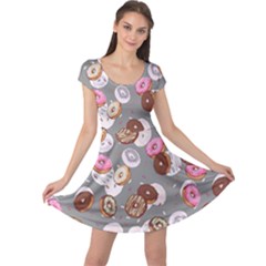 Gray Donut Cap Sleeve Dress