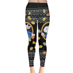 Alice Wonderland Rabbit Black Leggings 