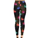 Colorful Rabbit Silhouette Black Leggings  View2