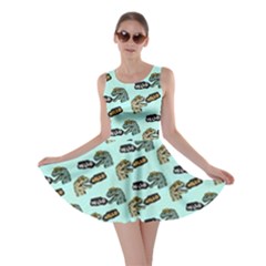 Mint Hello Dinosaur Skater Dress