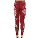 Vintage Roses Red Floral Leggings  View2