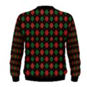 Christmas Print Black &  Red Argyle Mens Sweatshirt View2