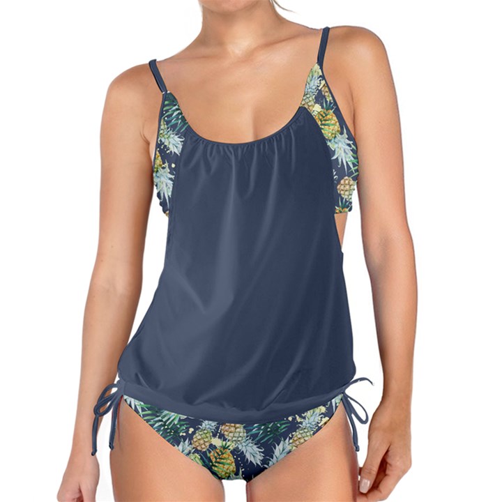 Blue Pineapple Tankini Set