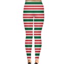 Green & Red Stripes Candy Cane Print Leggings View2