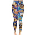 Space Galaxy Steel Blue Cats on Pizza Leggings  View1