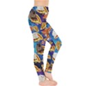 Space Galaxy Steel Blue Cats on Pizza Leggings  View4
