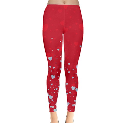 Heart Splatter Red Valentines Day Leggings