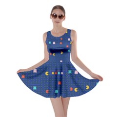 Maze Cartoon Blue Fun Skater Dress