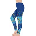 Under Blue Red Watercolor Dolphins Pattern Leggings View3