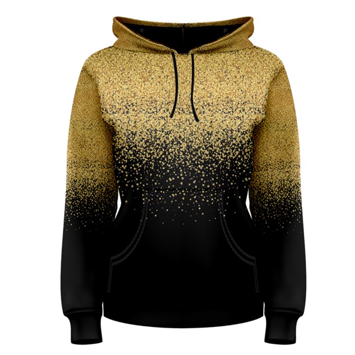 Gold Shinny Glitter Black Pattern Pullover Hoodie