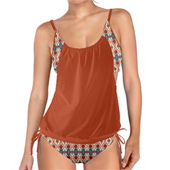 Orange Aztec Tankini Set