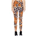 Leopard Print Orange Paint Splash Pocket Leggings  View1