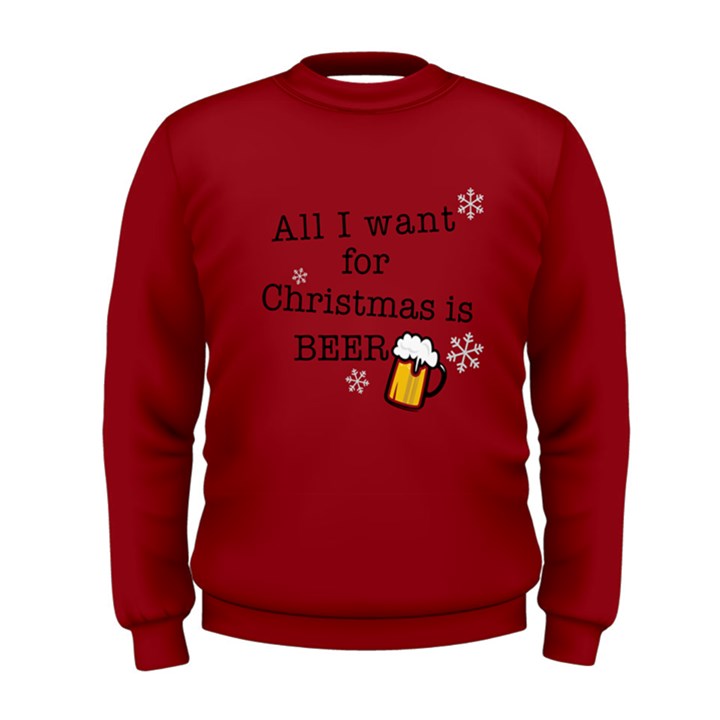 Red Xmas Christmas Beer Mens Sweatshirt