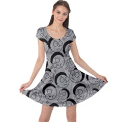 Morty Gray Blue Colorful Space With Cute Rocket Cap Sleeve Dress