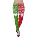 Christmas Ribbon Red Snowing Velvet Leggings View1