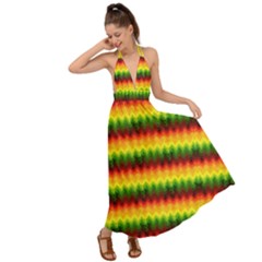Yellow Marijuana World Sun Rasta Marijuana Leaves Backless Maxi Beach Dress by CoolDesigns