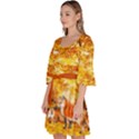 Autumn Trees Orange Yellow Fox Velour Kimono Dress View2