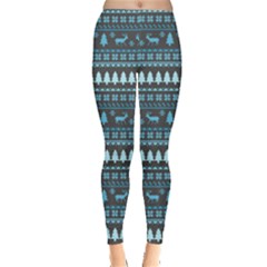 Blue Xmas Tree Leggings  by CoolDesigns