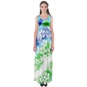 Beach Green Blue Hawaiian Floral Empire Waist Maxi Dress View1